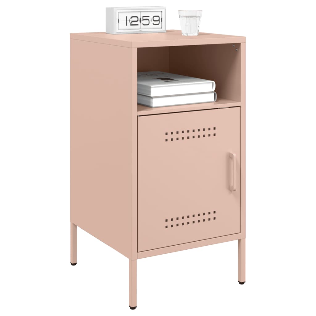 vidaXL Yöpöydät 2 kpl pinkki 36x39x68 cm teräs