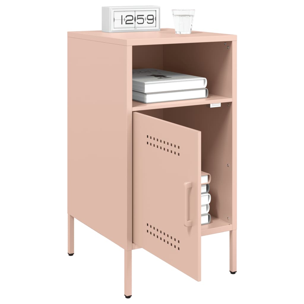 vidaXL Yöpöydät 2 kpl pinkki 36x39x68 cm teräs