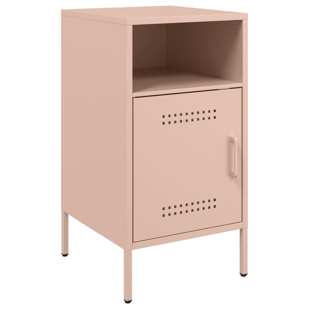 vidaXL Yöpöydät 2 kpl pinkki 36x39x68 cm teräs