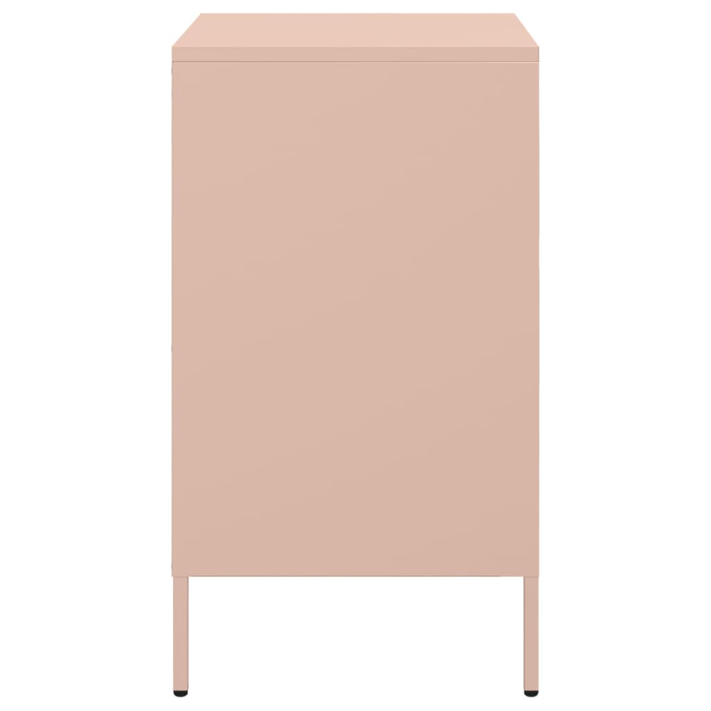 vidaXL Yöpöydät 2 kpl pinkki 36x39x68 cm teräs