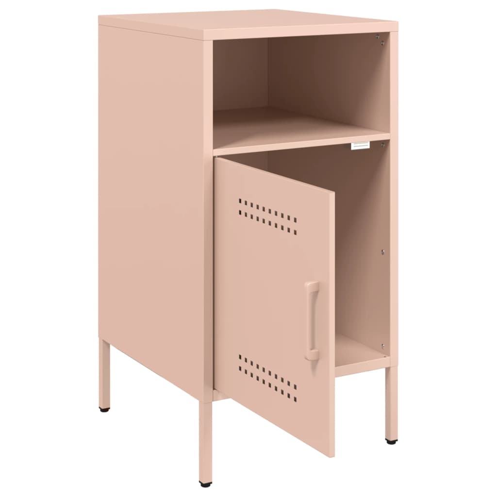 vidaXL Yöpöydät 2 kpl pinkki 36x39x68 cm teräs