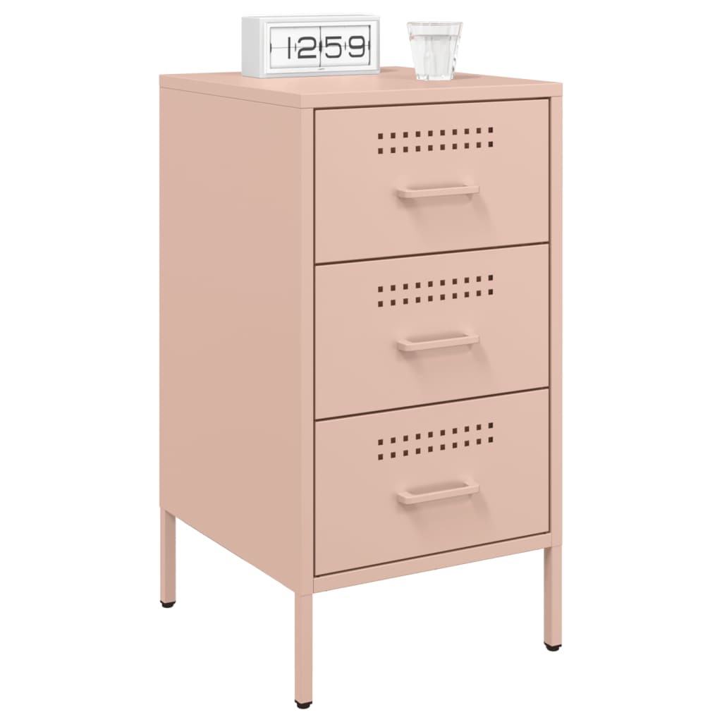 vidaXL Yöpöydät 2 kpl pinkki 36x39x68 cm teräs