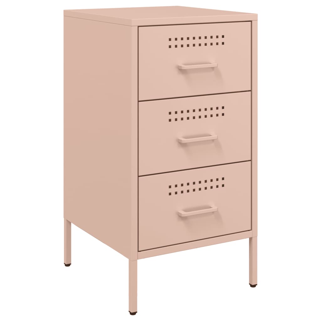 vidaXL Yöpöydät 2 kpl pinkki 36x39x68 cm teräs