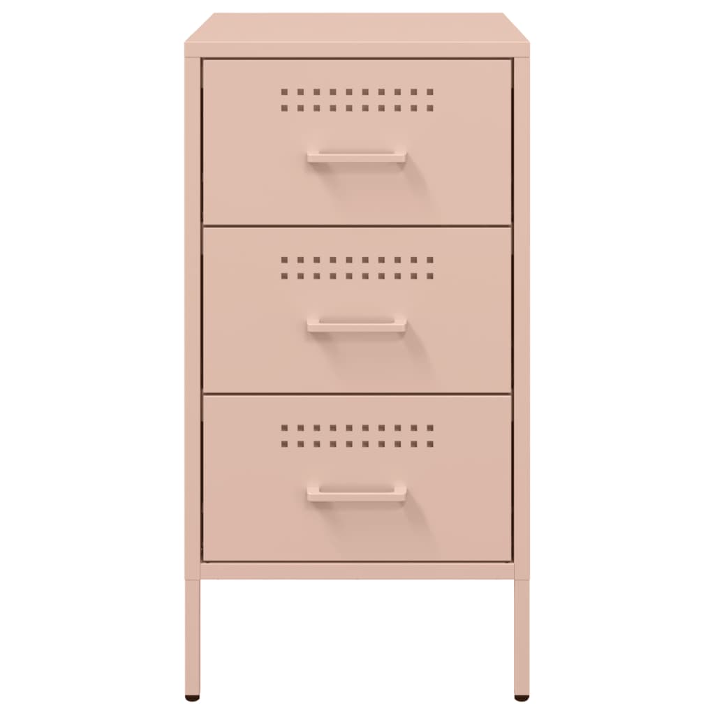 vidaXL Yöpöydät 2 kpl pinkki 36x39x68 cm teräs