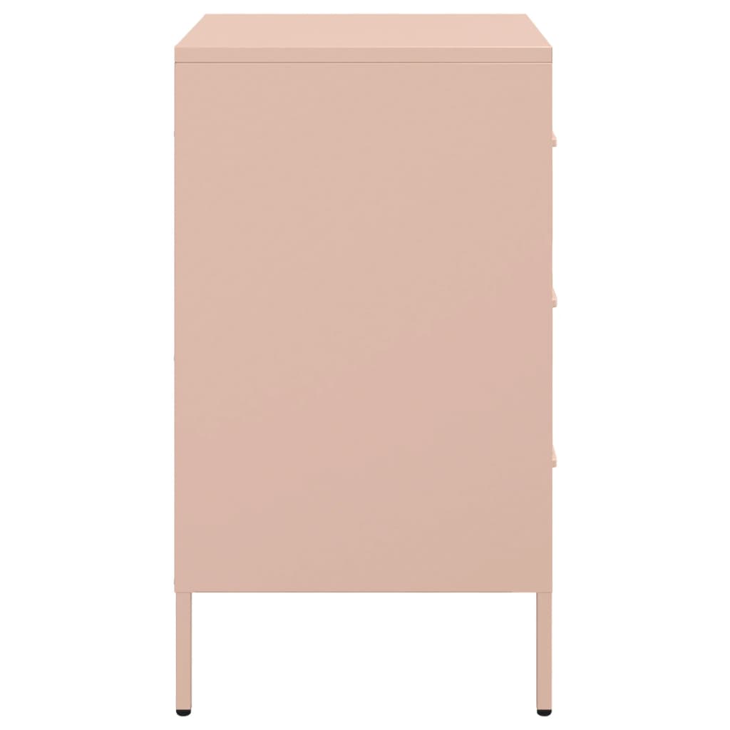 vidaXL Yöpöydät 2 kpl pinkki 36x39x68 cm teräs