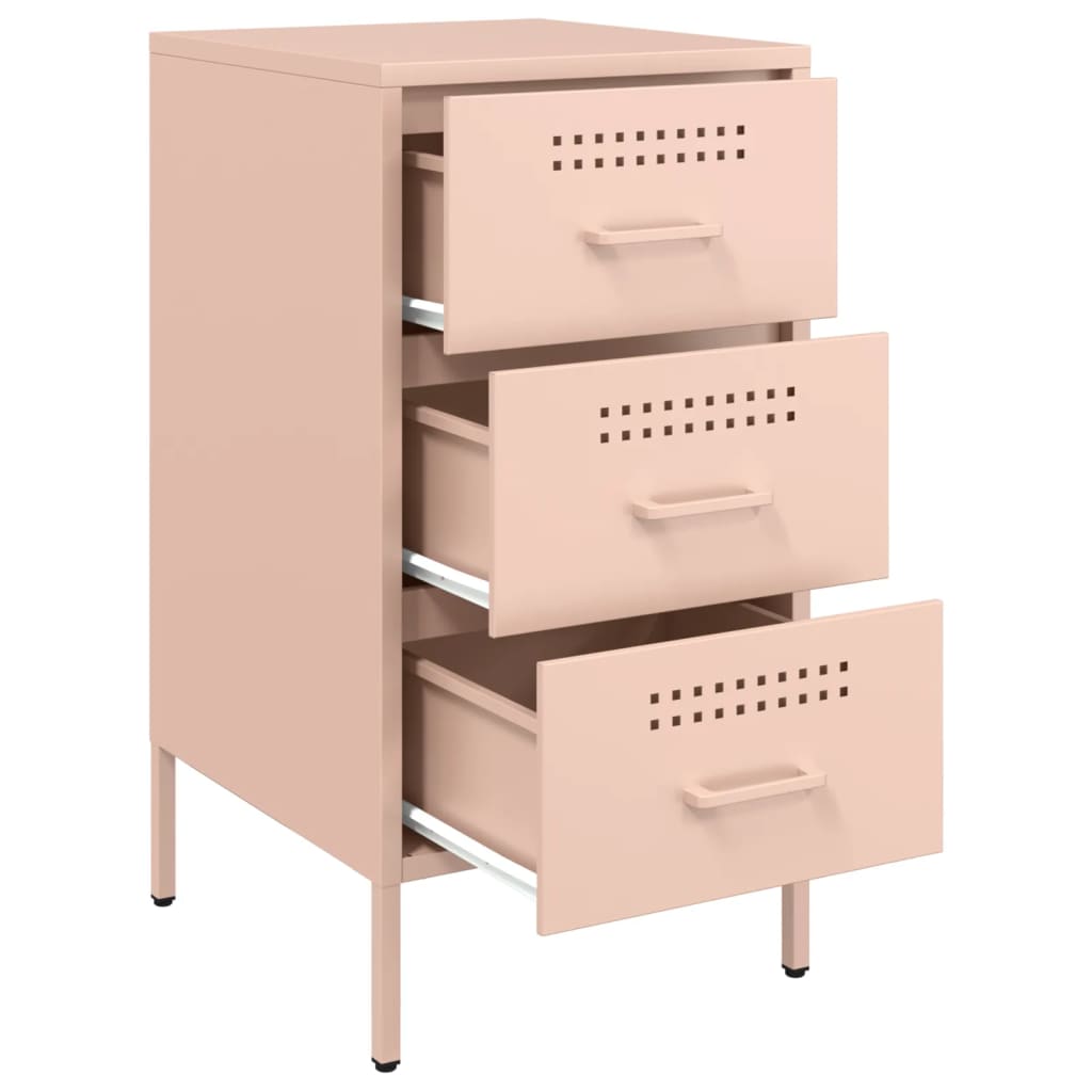 vidaXL Yöpöydät 2 kpl pinkki 36x39x68 cm teräs