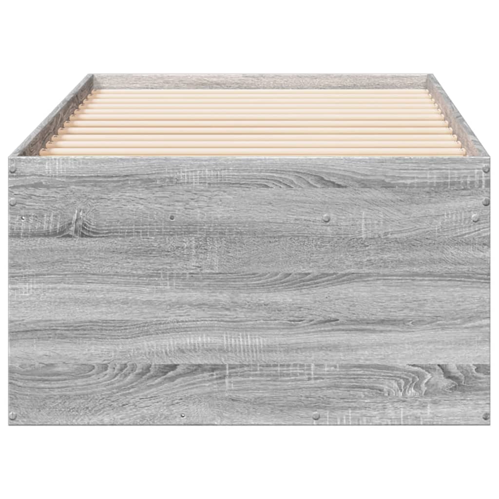 vidaXL Vuodesohva laatikoilla ei patjaa harmaa Sonoma 100x200 cm