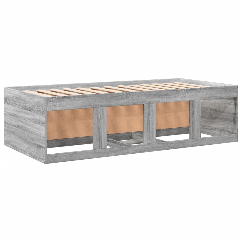 vidaXL Vuodesohva laatikoilla ei patjaa harmaa Sonoma 100x200 cm