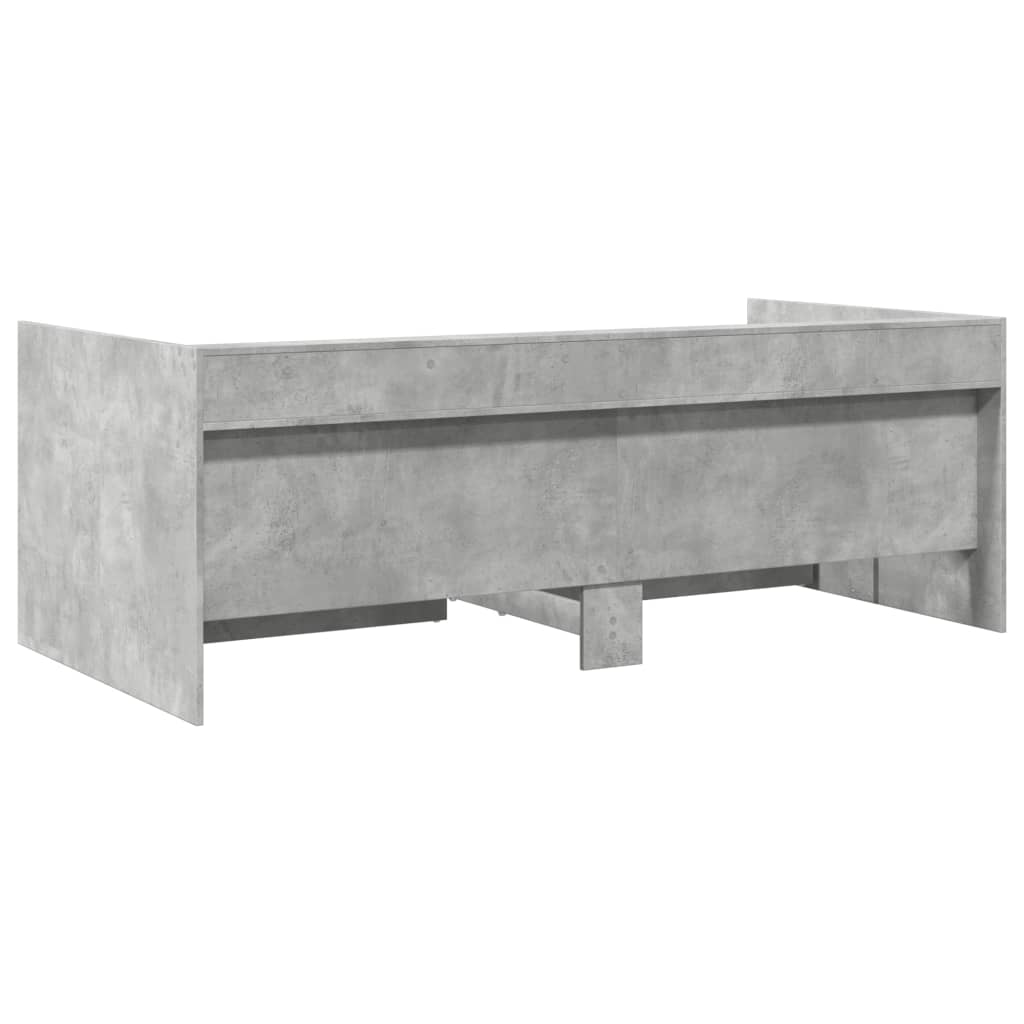 vidaXL Vuodesohva laatikoilla ei patjaa betoninharmaa 90x190 cm