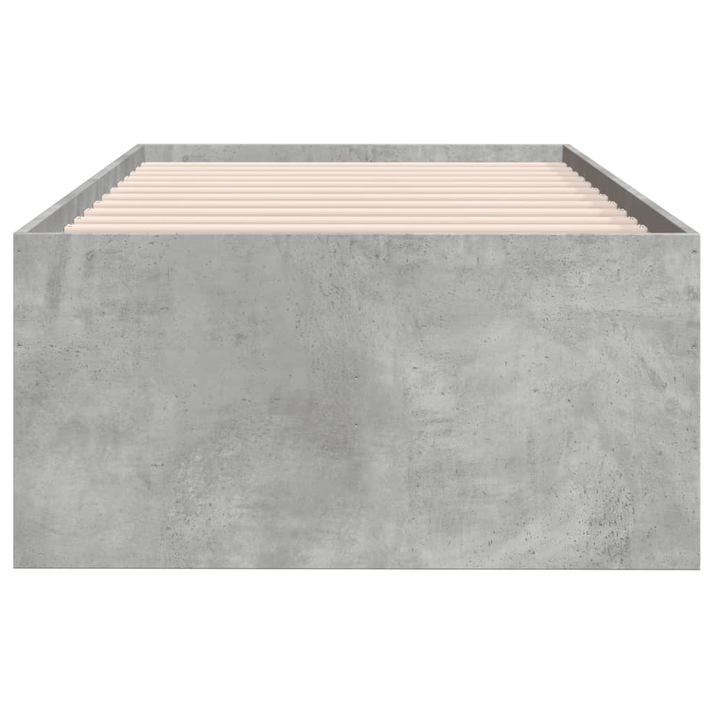 vidaXL Vuodesohva laatikoilla ei patjaa betoninharmaa 90x200 cm
