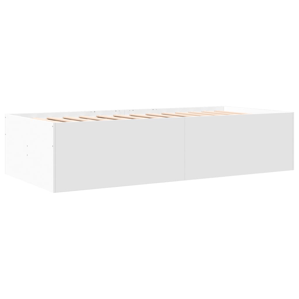 vidaXL Vuodesohva laatikoilla ei patjaa valkoinen 75x190 cm