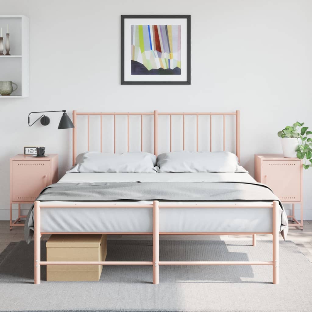 vidaXL Yöpöydät 2 kpl pinkki 36x39x60,5 cm teräs