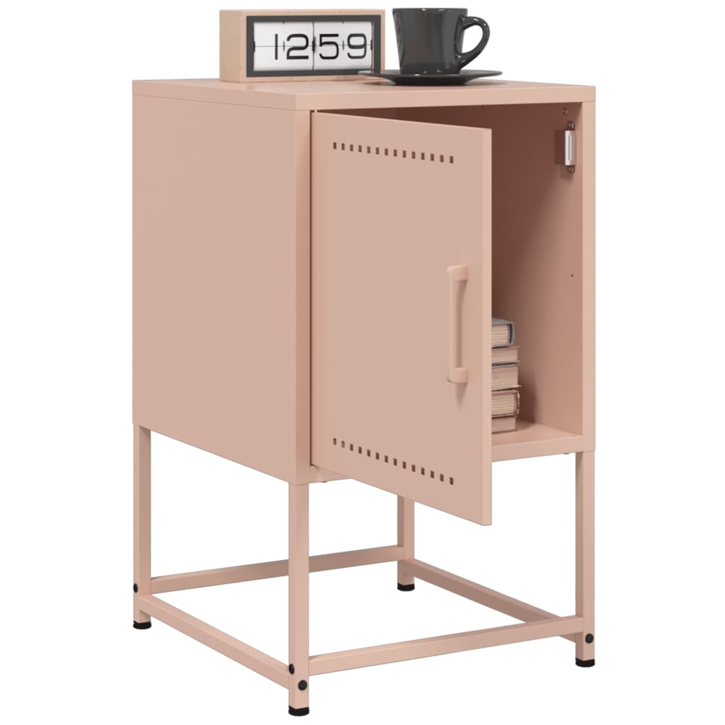 vidaXL Yöpöydät 2 kpl pinkki 36x39x60,5 cm teräs