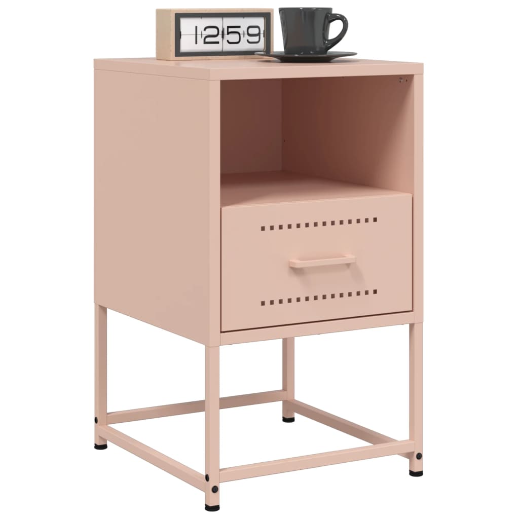 vidaXL Yöpöydät 2 kpl pinkki 36x39x60,5 cm teräs