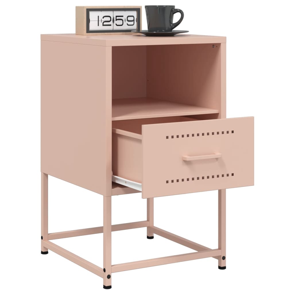 vidaXL Yöpöydät 2 kpl pinkki 36x39x60,5 cm teräs