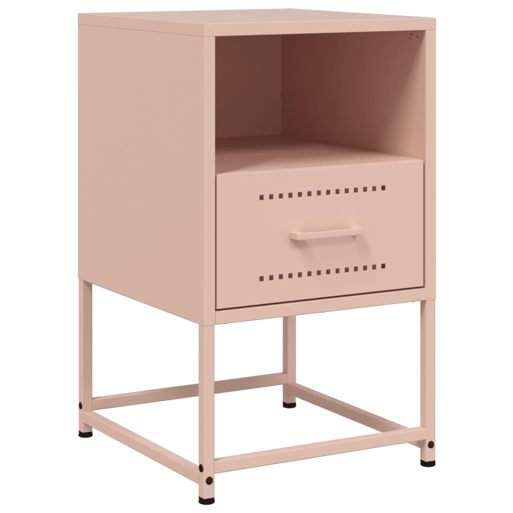 vidaXL Yöpöydät 2 kpl pinkki 36x39x60,5 cm teräs