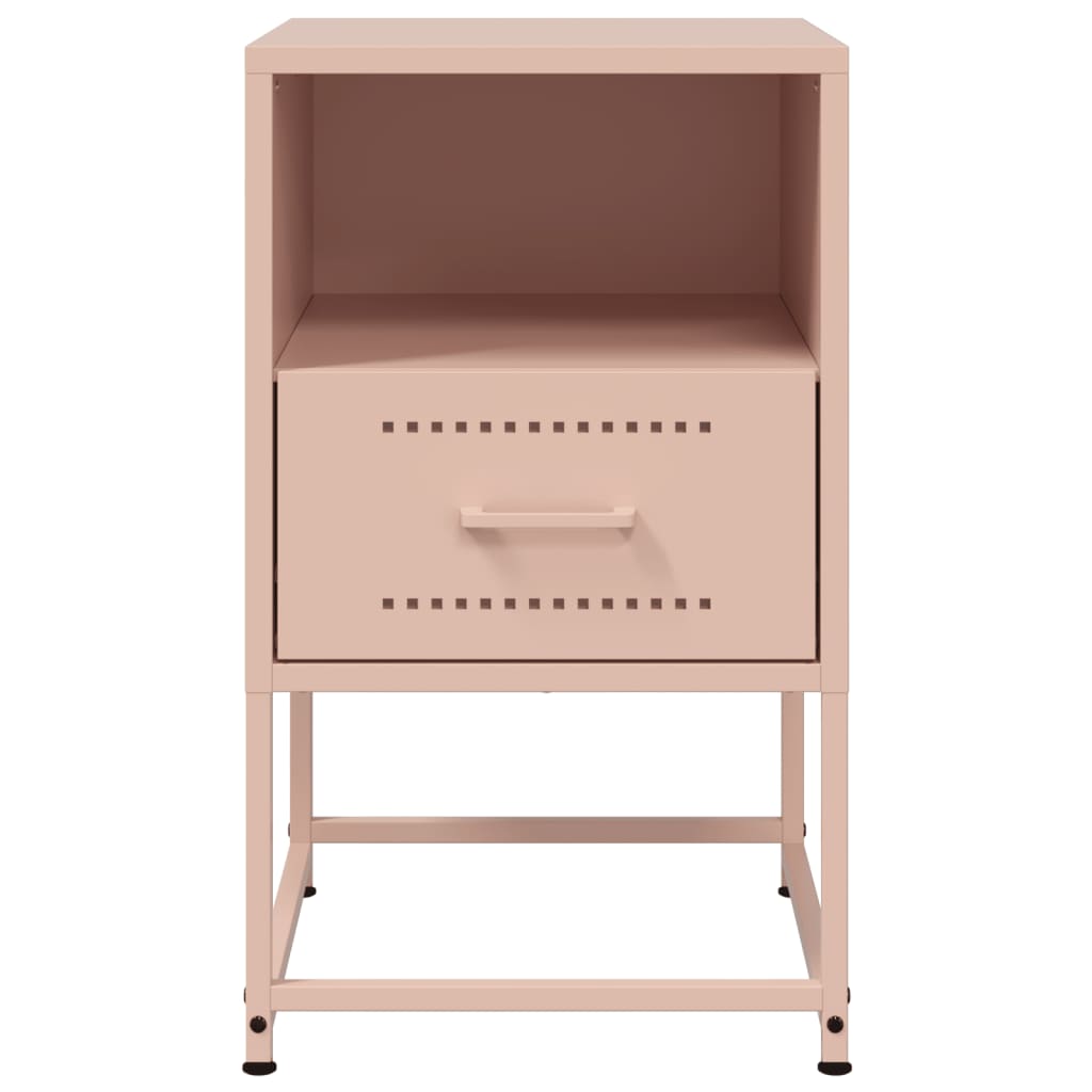 vidaXL Yöpöydät 2 kpl pinkki 36x39x60,5 cm teräs