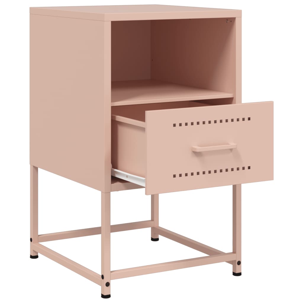 vidaXL Yöpöydät 2 kpl pinkki 36x39x60,5 cm teräs