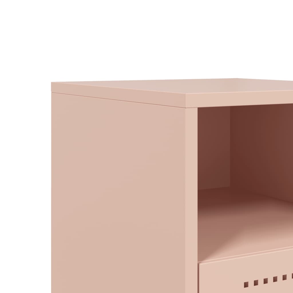 vidaXL Yöpöydät 2 kpl pinkki 36x39x60,5 cm teräs