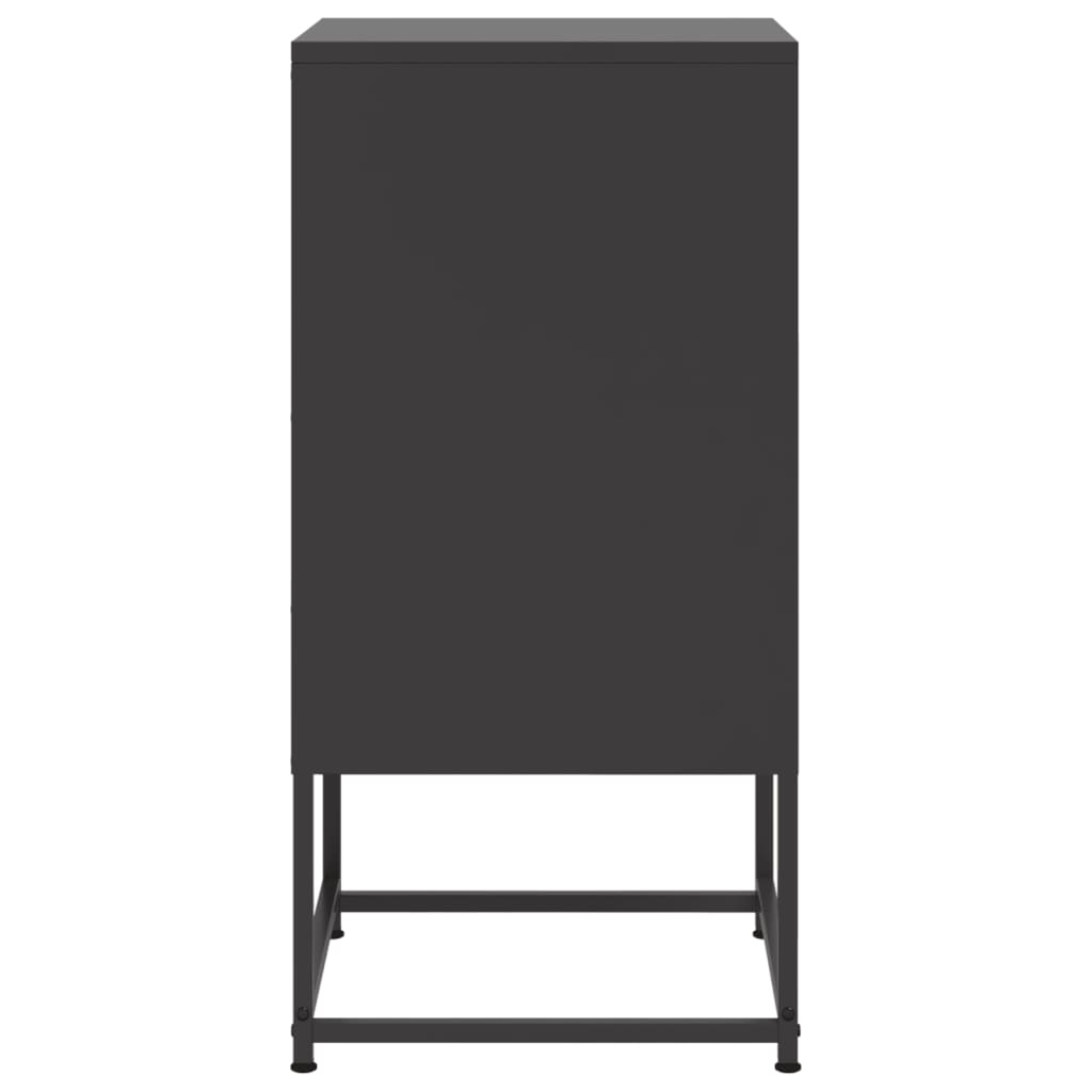 vidaXL Yöpöydät 2 kpl musta 36x39x78 cm teräs