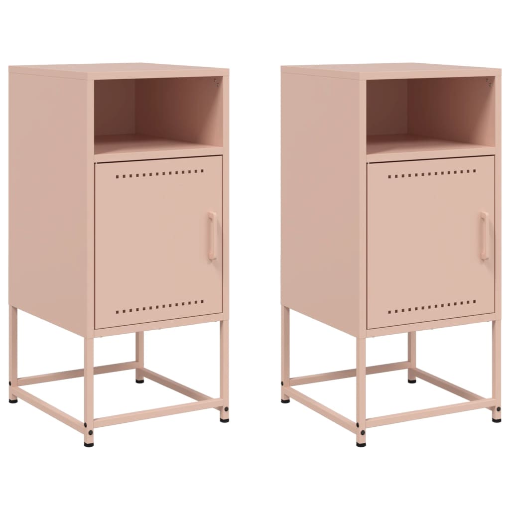 vidaXL Yöpöydät 2 kpl pinkki 36x39x78 cm teräs