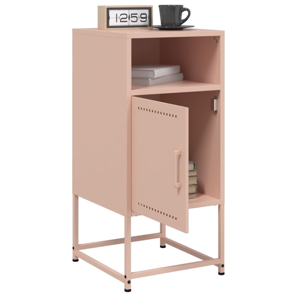 vidaXL Yöpöydät 2 kpl pinkki 36x39x78 cm teräs