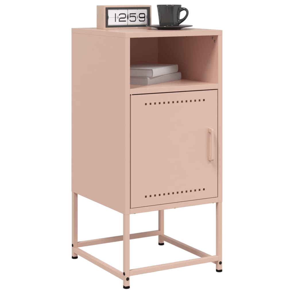 vidaXL Yöpöydät 2 kpl pinkki 36x39x78 cm teräs