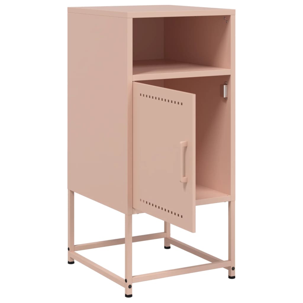 vidaXL Yöpöydät 2 kpl pinkki 36x39x78 cm teräs