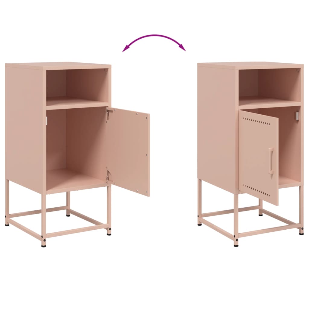 vidaXL Yöpöydät 2 kpl pinkki 36x39x78 cm teräs