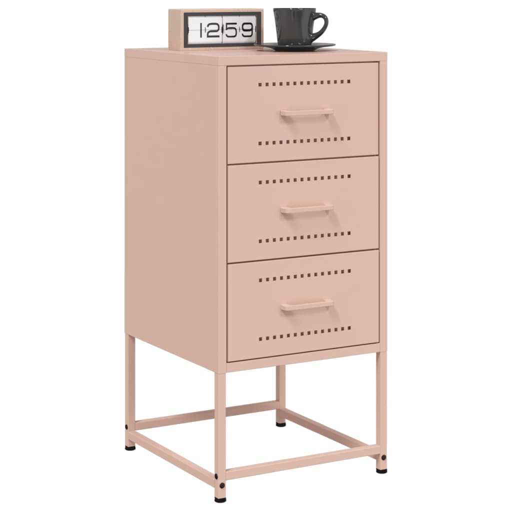vidaXL Yöpöydät 2 kpl pinkki 36x39x78 cm teräs