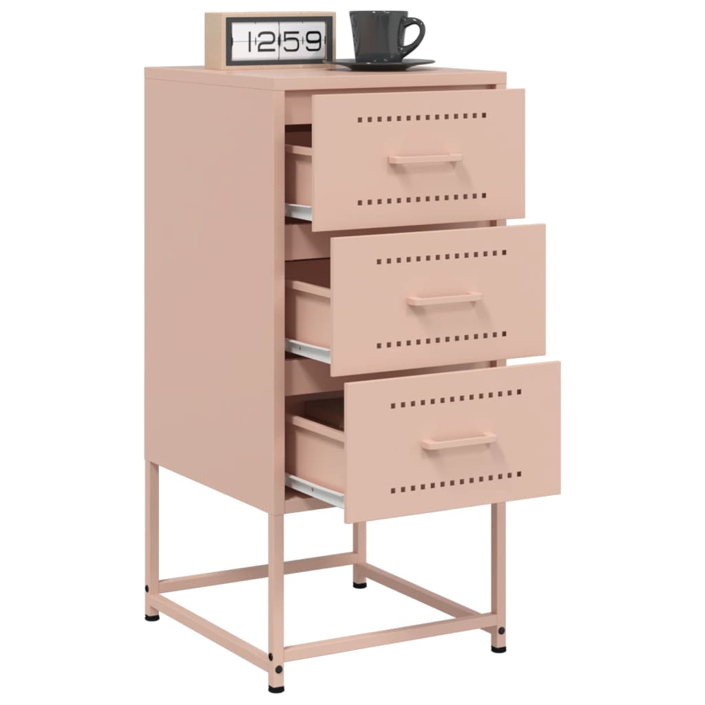 vidaXL Yöpöydät 2 kpl pinkki 36x39x78 cm teräs