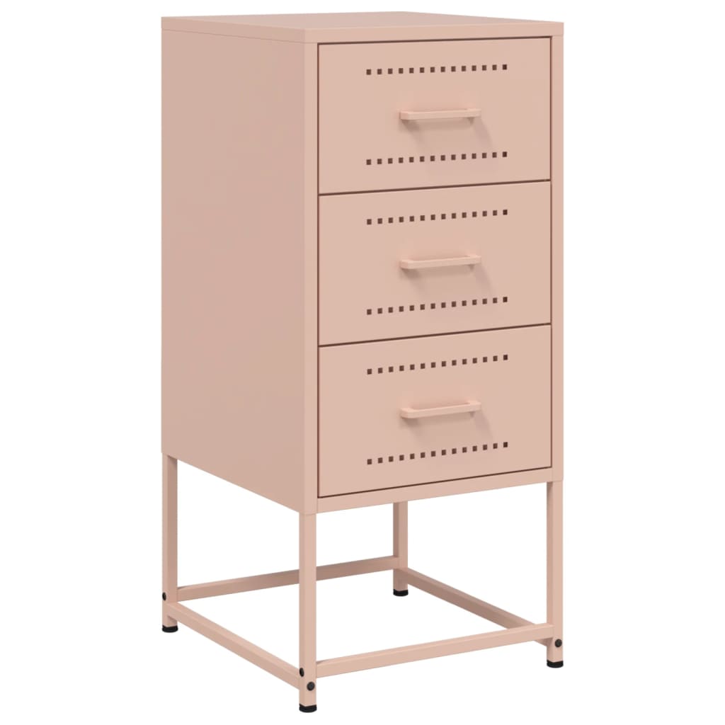 vidaXL Yöpöydät 2 kpl pinkki 36x39x78 cm teräs
