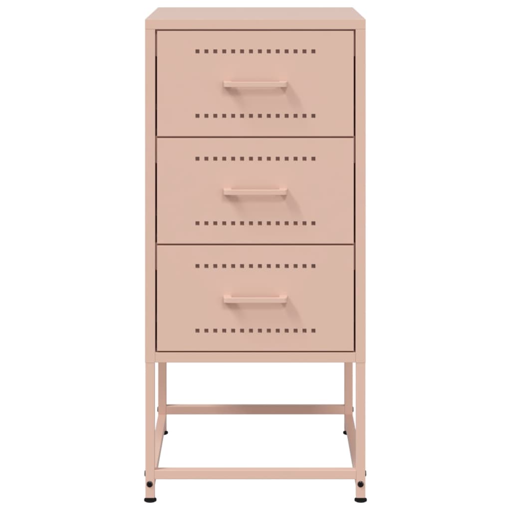 vidaXL Yöpöydät 2 kpl pinkki 36x39x78 cm teräs