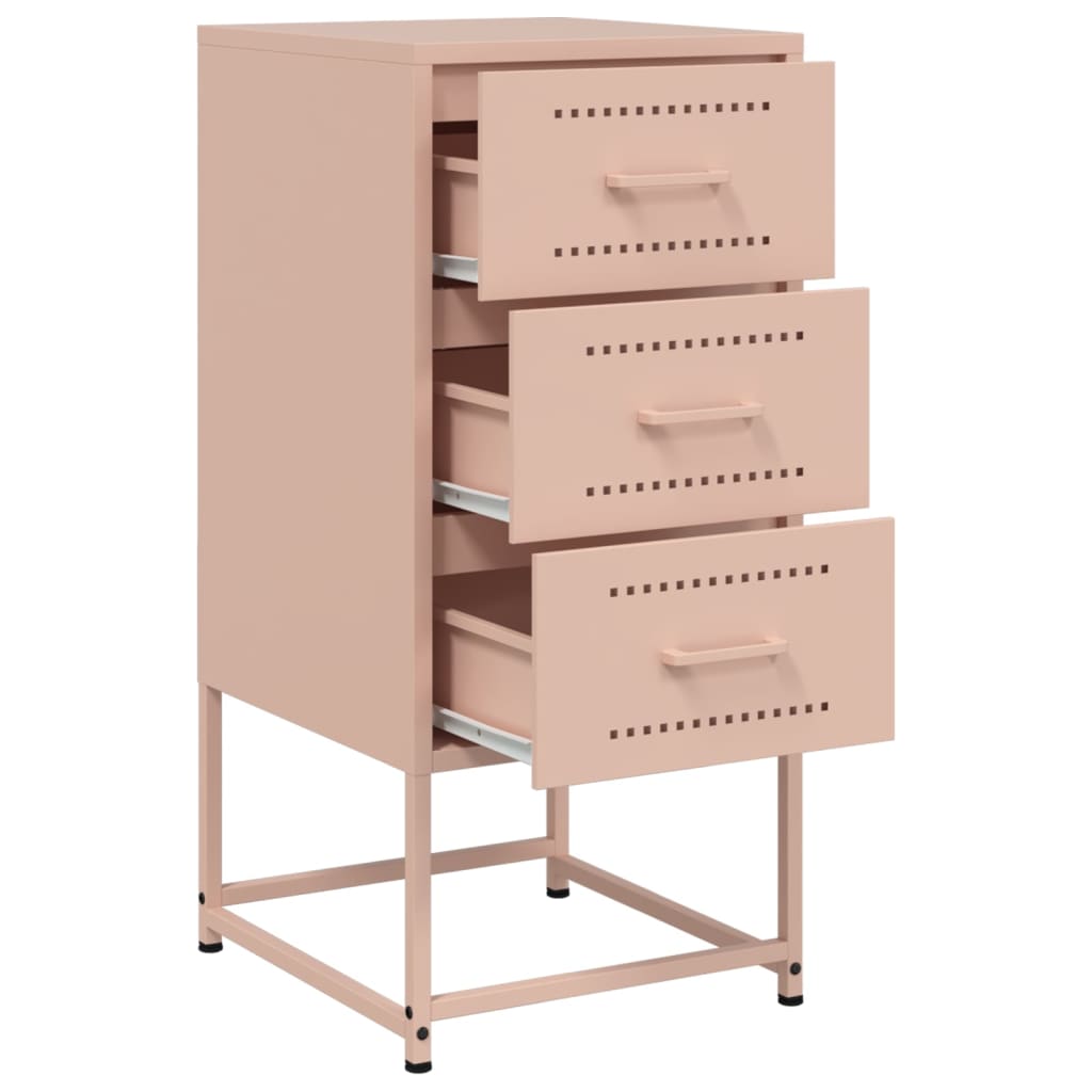 vidaXL Yöpöydät 2 kpl pinkki 36x39x78 cm teräs