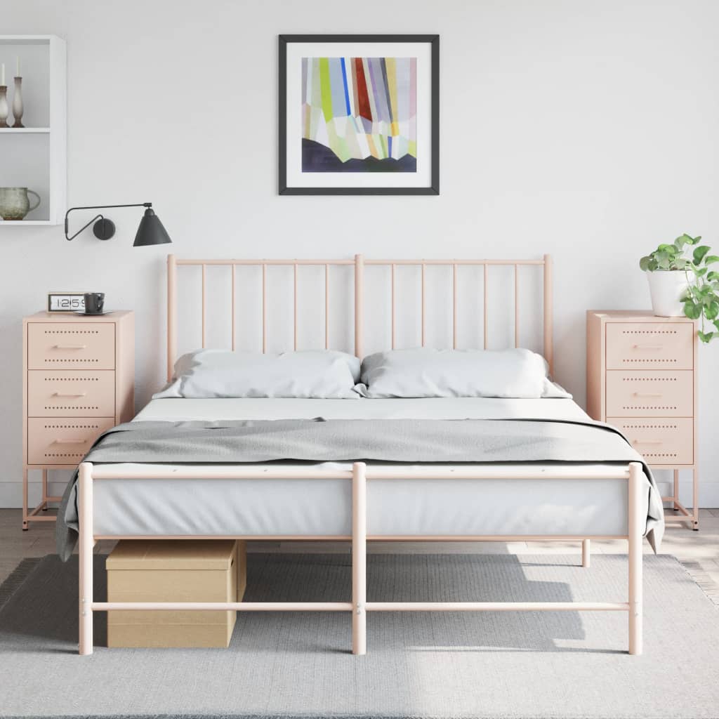 vidaXL Yöpöydät 2 kpl pinkki 36x39x78 cm teräs