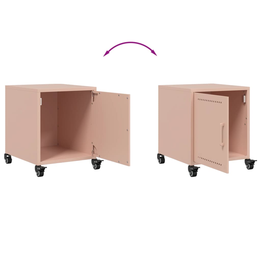 vidaXL Yöpöydät 2 kpl pinkki 36x39x43,5 cm teräs