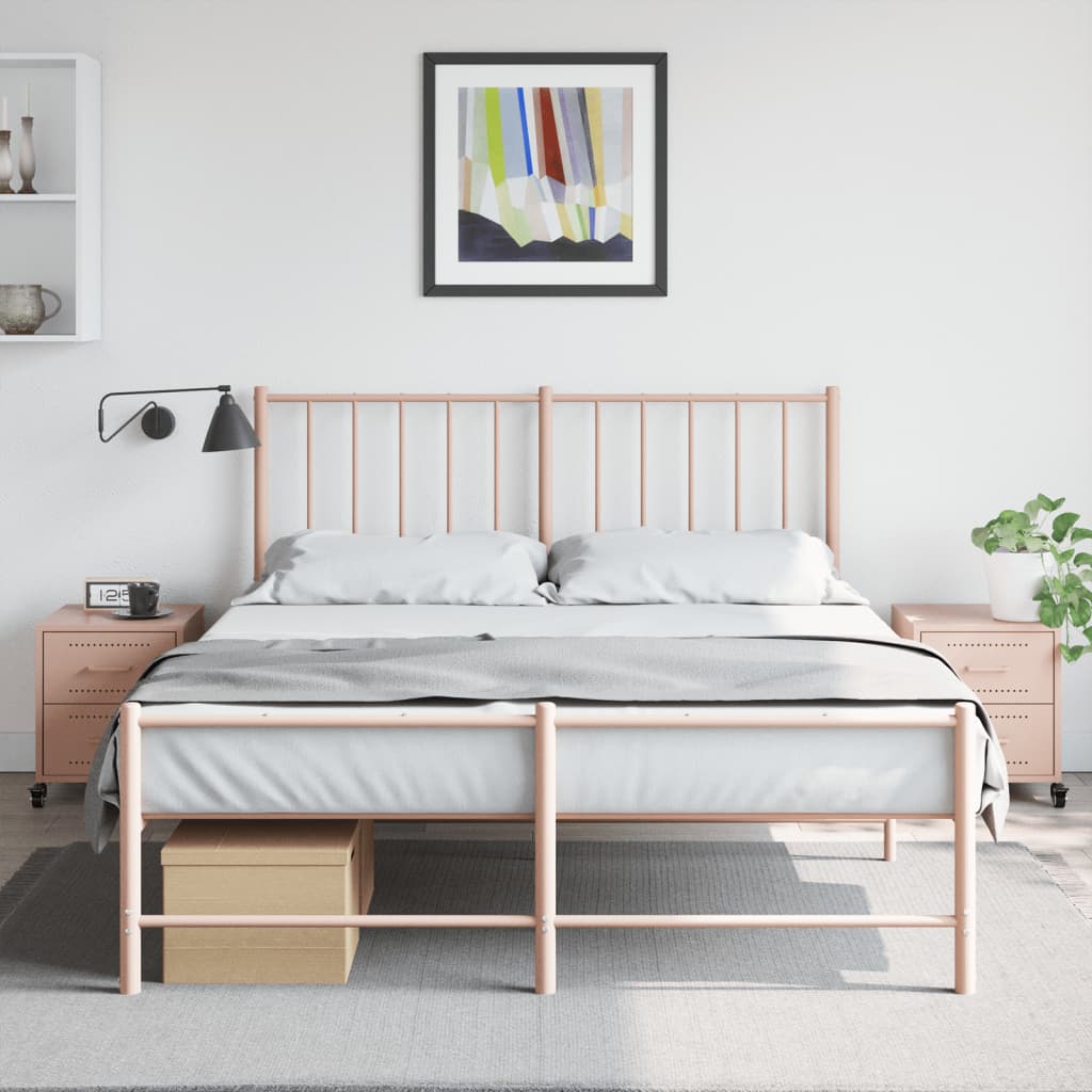 vidaXL Yöpöydät 2 kpl pinkki 36x39x43,5 cm teräs