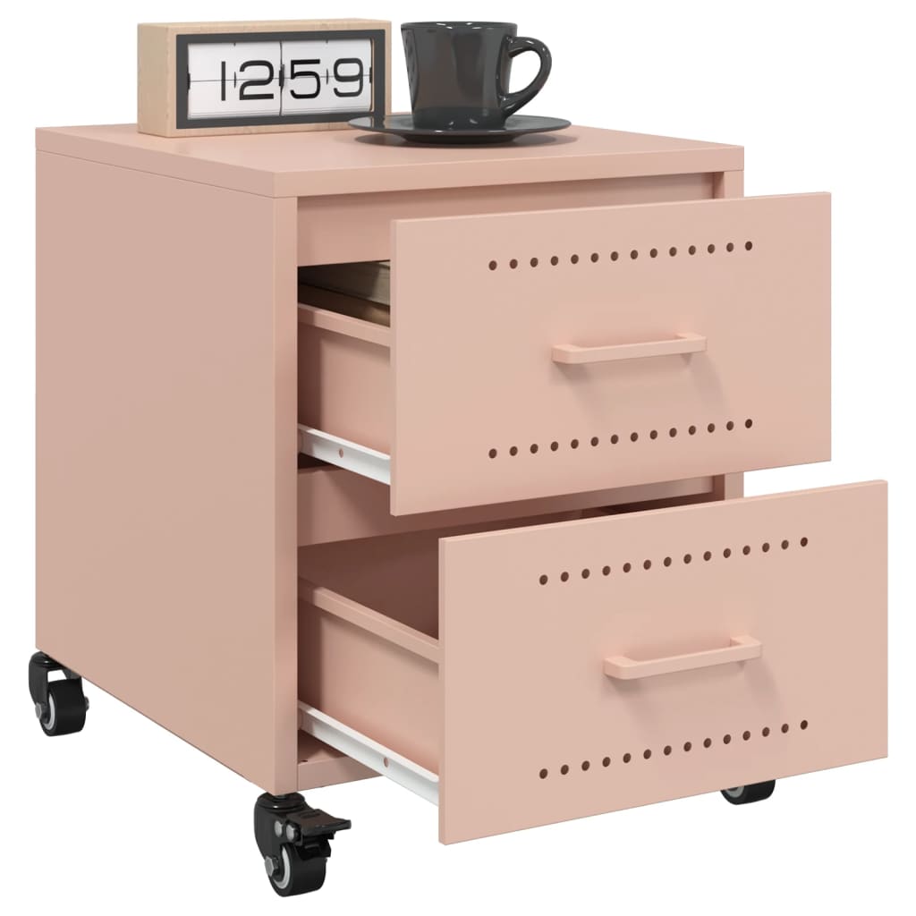 vidaXL Yöpöydät 2 kpl pinkki 36x39x43,5 cm teräs