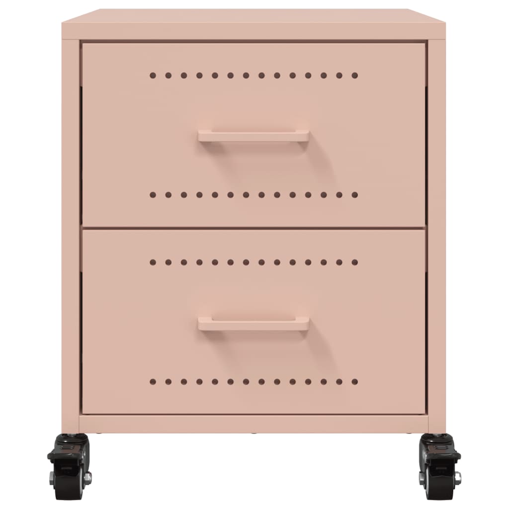 vidaXL Yöpöydät 2 kpl pinkki 36x39x43,5 cm teräs