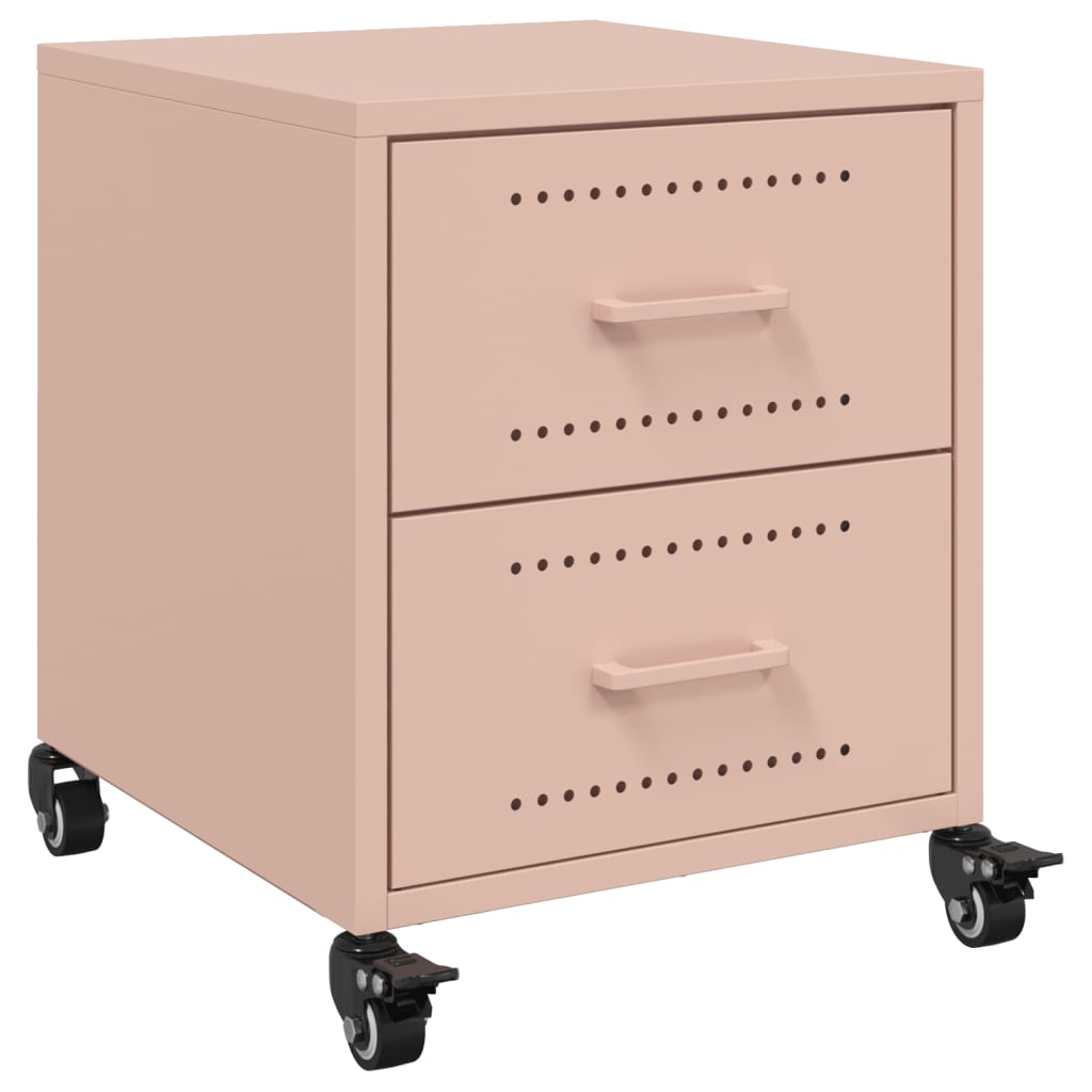 vidaXL Yöpöydät 2 kpl pinkki 36x39x43,5 cm teräs