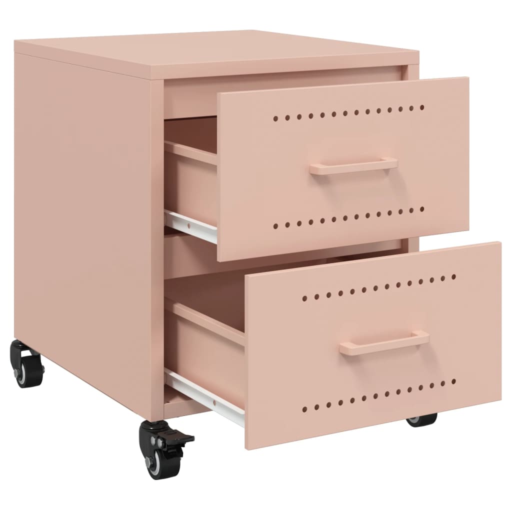 vidaXL Yöpöydät 2 kpl pinkki 36x39x43,5 cm teräs