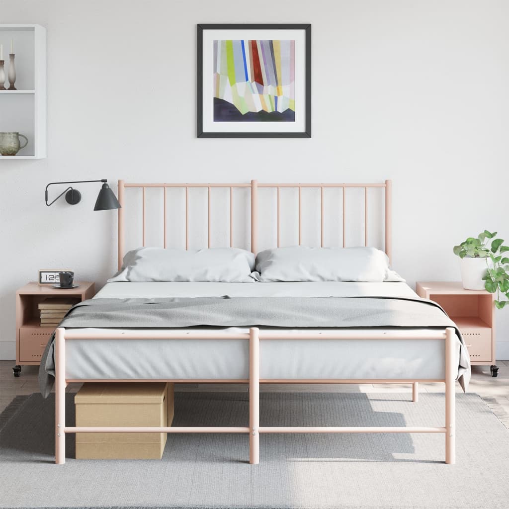 vidaXL Yöpöydät 2 kpl pinkki 36x39x43,5 cm teräs