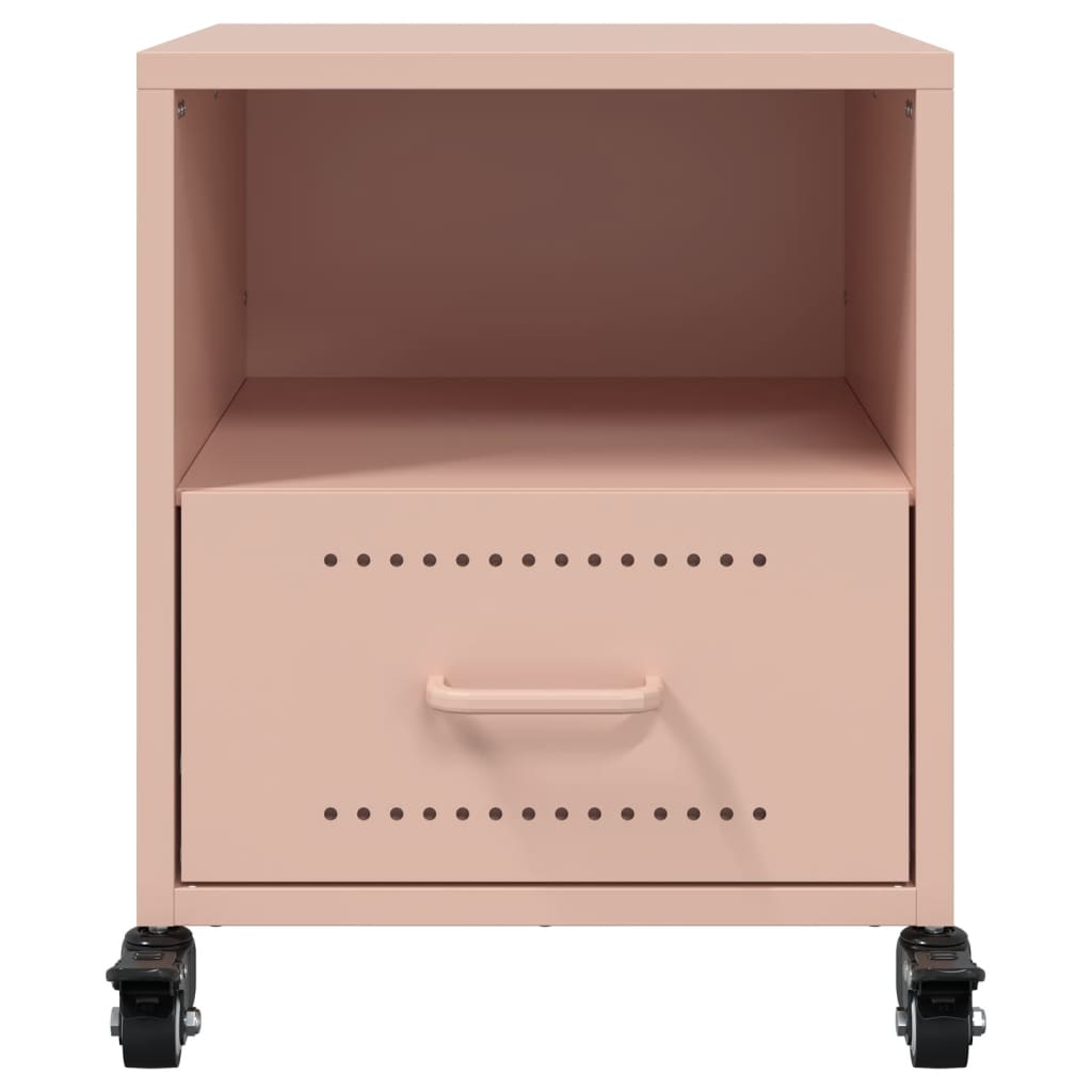 vidaXL Yöpöydät 2 kpl pinkki 36x39x43,5 cm teräs