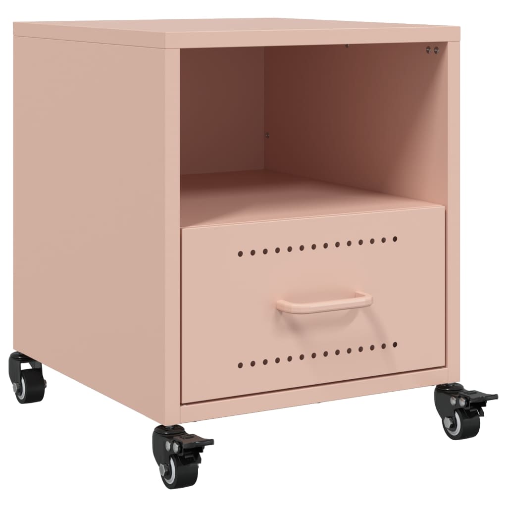 vidaXL Yöpöydät 2 kpl pinkki 36x39x43,5 cm teräs