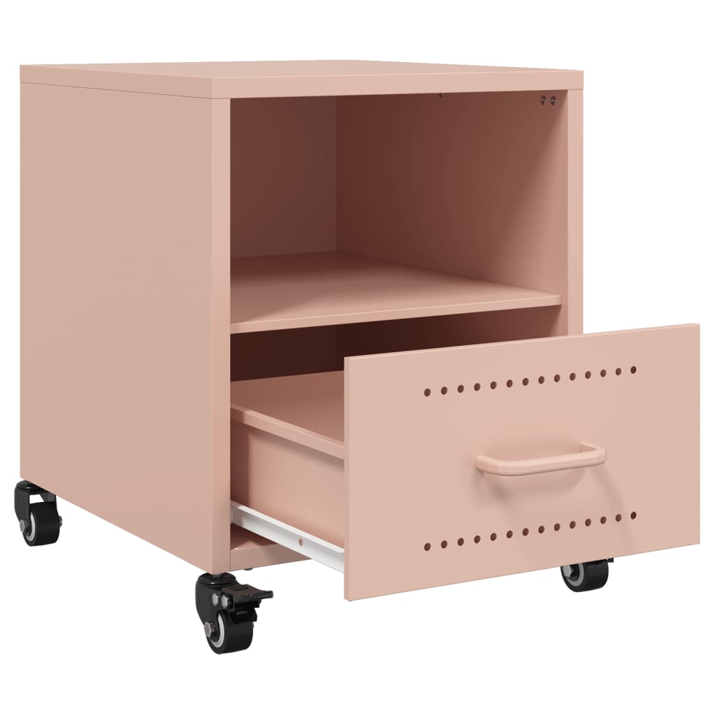 vidaXL Yöpöydät 2 kpl pinkki 36x39x43,5 cm teräs