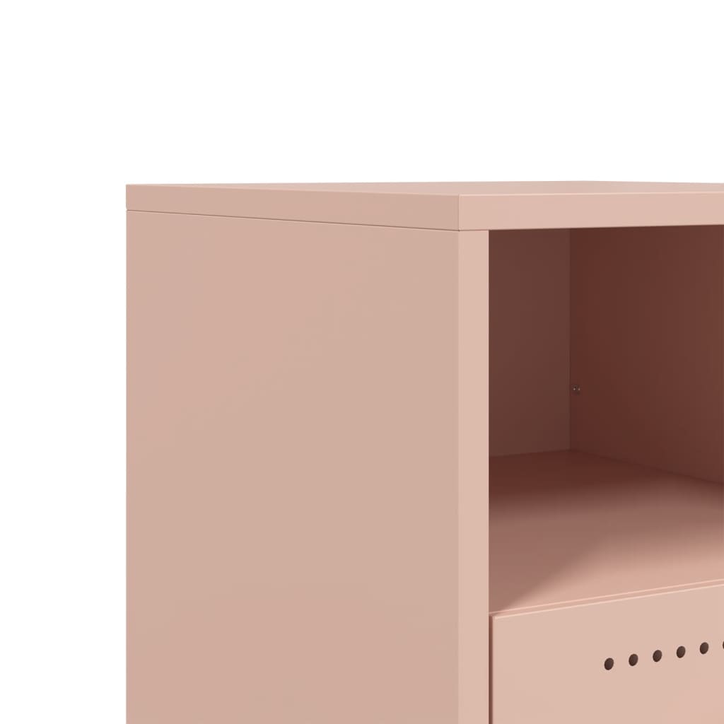vidaXL Yöpöydät 2 kpl pinkki 36x39x43,5 cm teräs