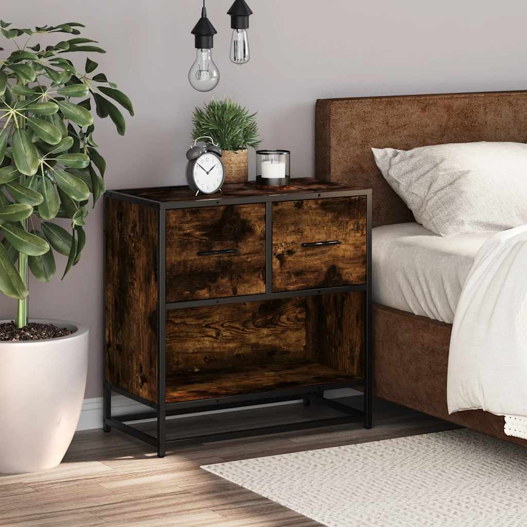 vidaXL yökaappi savustettu tammi 60x31x60 cm tekninen puu ja metalli