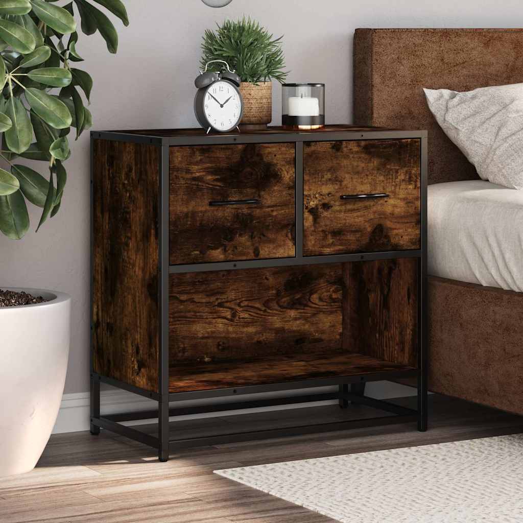 vidaXL yökaappi savustettu tammi 60x31x60 cm tekninen puu ja metalli