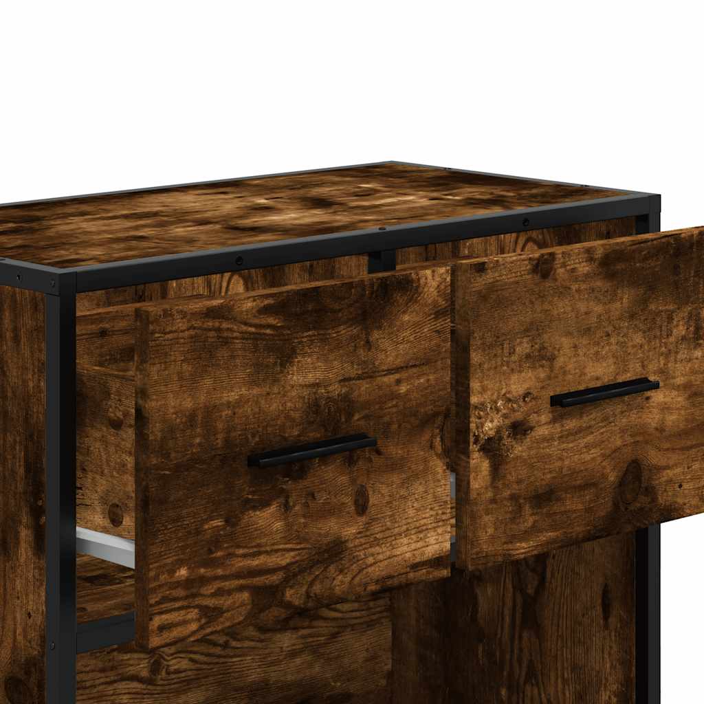 vidaXL yökaappi savustettu tammi 60x31x60 cm tekninen puu ja metalli