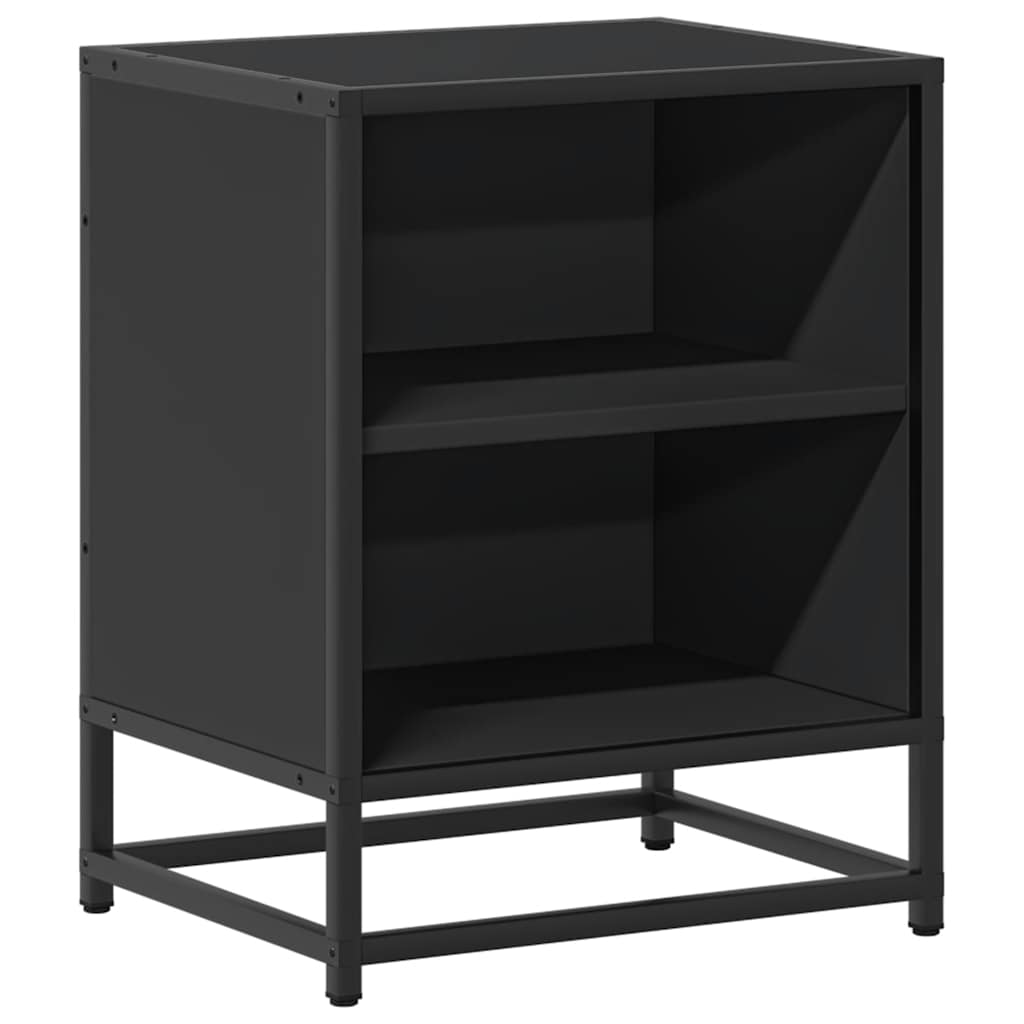vidaXL Yöpöydät 2 kpl musta 40x31x50 cm tekninen puu ja metalli